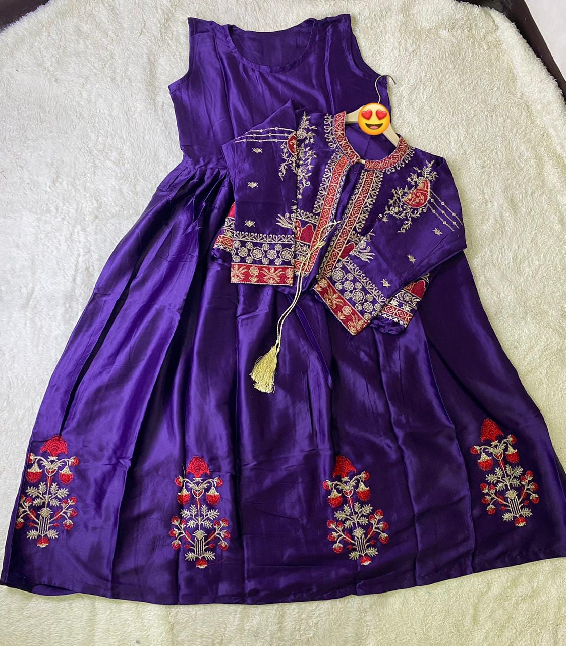 Embroidery Bunch Maxi With Emb Separate Koti 2Pcs